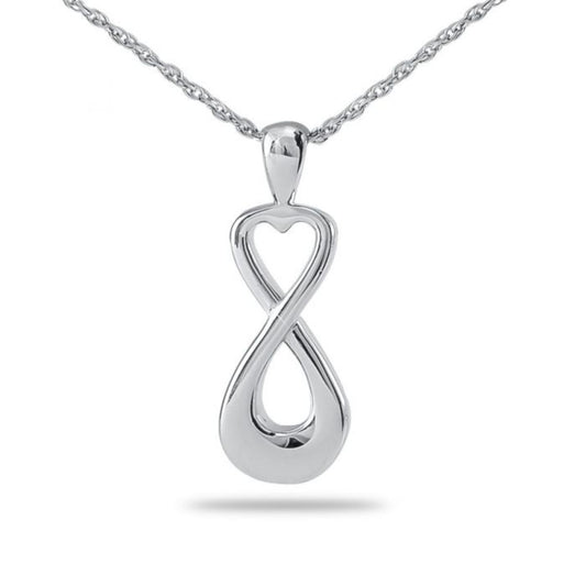 Infinity Silver Heart Ash Urn